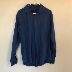 Blue arrow button shirt. Fitted. 34/35 16 1/5